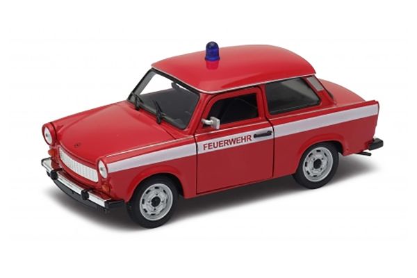 Welly 24037 Trabant 601 &quot;Feuerwehr&quot; rot/weiss Maßstab 1:24 Modellauto
