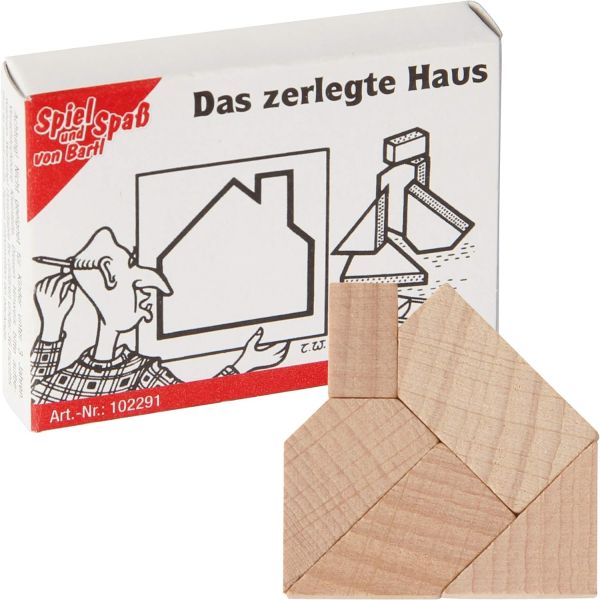 Bartl 102291 Mini-Puzzle "Das zerlegte Haus" Knobelspiel Holz