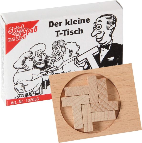 Bartl 102053 Mini-Puzzle "Der kleine T-Tisch" Knobelspiel Holz
