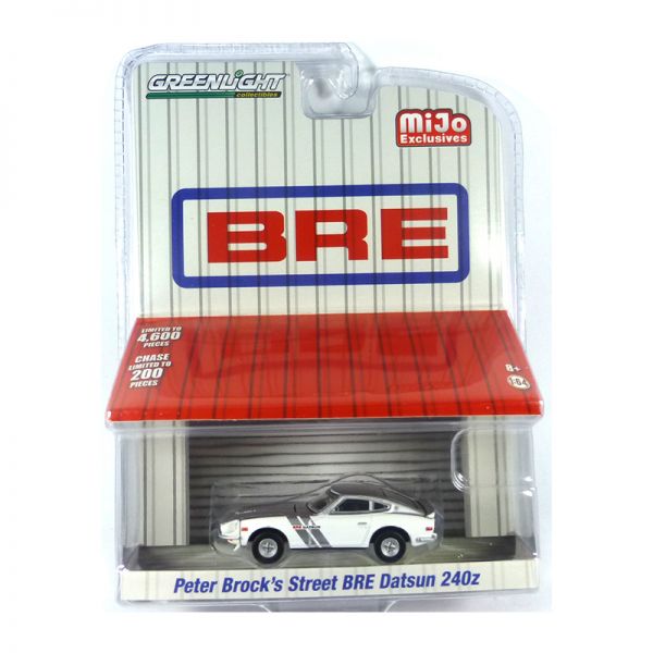 Greenlight 51157 Peter Brock&#039;s Street Datsun 240Z silber/weiss - BRE mijo Exclusive Maßstab 1:64