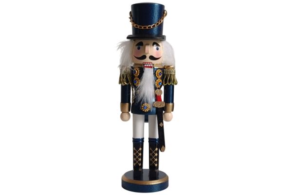 Nussknacker Soldat blau Jahresendfigur ca. 20 hoch