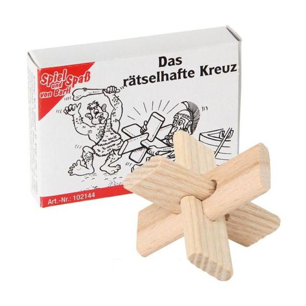 Bartl 102144 Mini-Puzzle &quot;Das rätselhafte Kreuz&quot; Knobelspiel Holz
