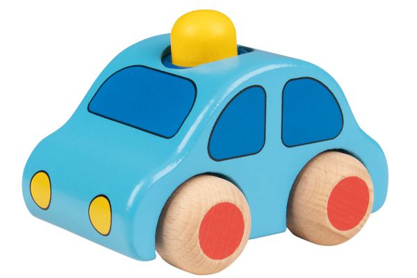 goki Holzauto mit Hupe hellblau