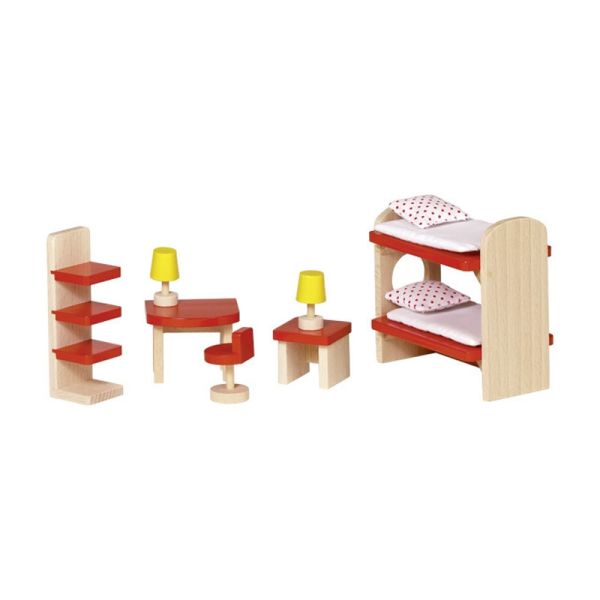 goki 51719 Kinderzimmer basic für Puppenhaus Holz
