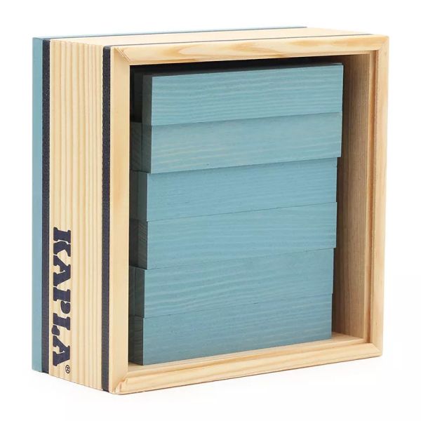 KAPLA-Holzplättchen 40er Box hellblau Pinienholz Bausteine