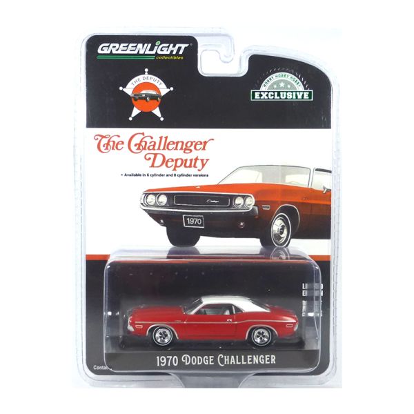 Greenlight 30313 Dodge Challenger "The Challenger Deputy" rot 1970 - Exclusive Maßstab 1:64 Modellau