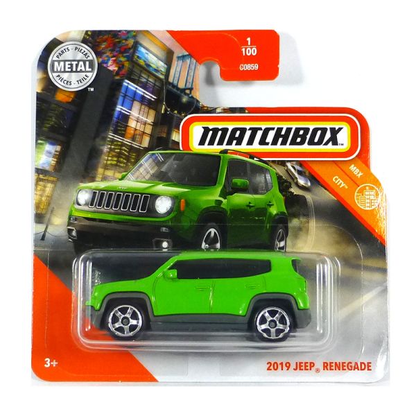 Matchbox GKL67 Jeep Renegade hellgrün 2019 - City 1/100 Maßstab ca. 1:64 Modellauto