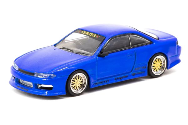 Tarmac T64G-018-BL Vertex Nissan Silvia S14 blau metallic Maßstab 1:64 Modellauto