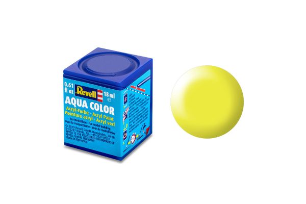 Revell 36312 Aqua Color leuchtgelb, seidenmatt Modellbau-Farbe auf Wasserbasis 18 ml Dose