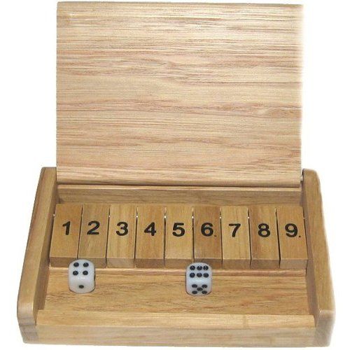 goki HS185 Würfelspiel "Shut the Box" 13,5x8,5 cm aus Holz