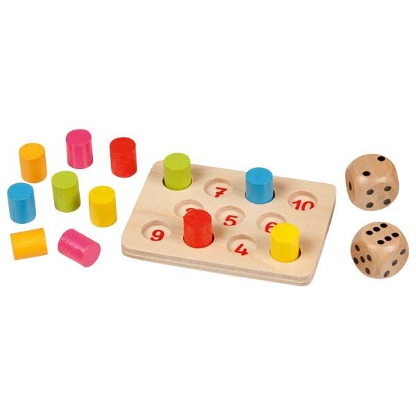 goki 56774 Mini Würfelspiel "Shut the Box" 7x5x1,5 cm aus Holz