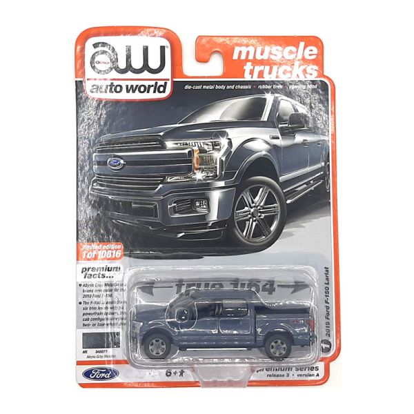 Autoworld AW64262A-1 Ford F-150 Lariat grau 2019 Muscle Trucks Maßstab 1:64 Modellauto