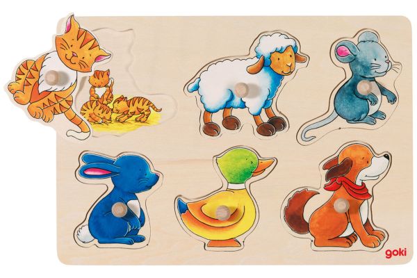 goki Steckpuzzle Tiere Mutter & Kind