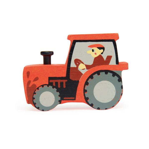 Tender TL4833 Traktor orange Holzfigur