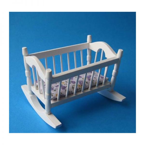 Baby Hochstuhl weiss Kinderzimmer Puppenhaus Möbel Miniaturen 1:12