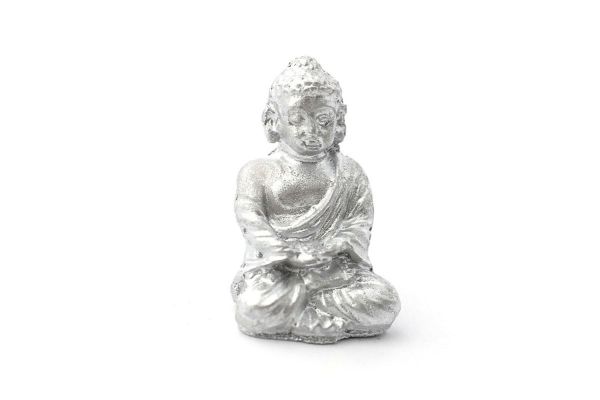 Dolls House Miniatur Statue Buddha Ornament silber