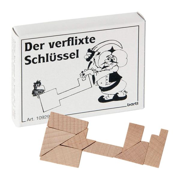 Bartl 109299 Mini-Puzzle "Der verflixte Schlüssel" Knobelspiel Holz