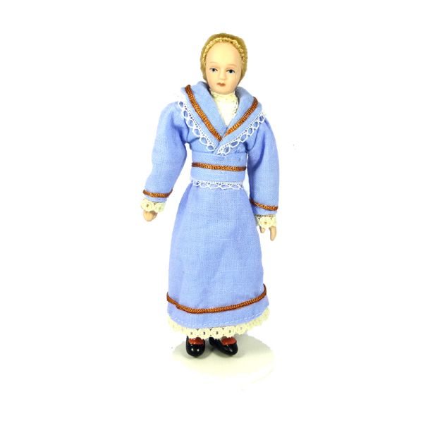 Creal 2605 Lady in hellblauem Kleid 1:12 für Puppenhaus