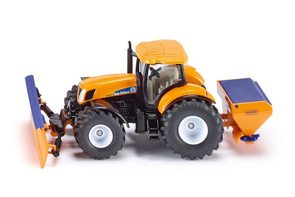 Siku 2940 New Holland Traktor mit Räumschild Salzstreuer orange Maßstab 1:50 Modellautos