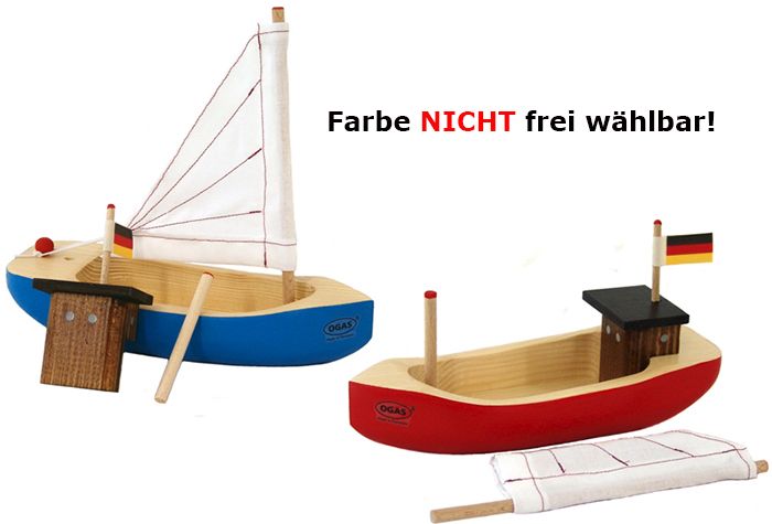 Ogas 2205 Holzboot Fischkutter 19×8 cm aus Holz Made in Germany