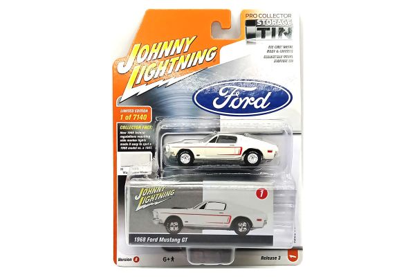 Johnny Lightning JLCT008A-1 Ford Mustang GT weiss 1968 - TIN BOX Collector 2021 R3 Maßstab 1:64 Mode