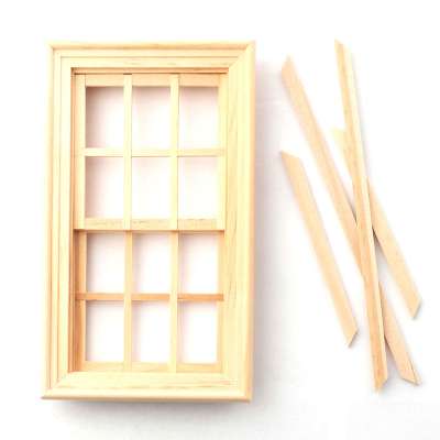 6 Puppenhausfenster 1:12 Aus Holz, Unbemalt – DIY Miniaturen Für Puppenhausmöbel