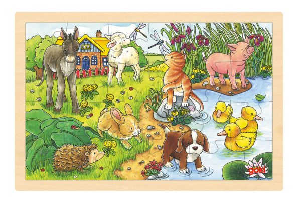 goki Einlegepuzzle Tierkinder II