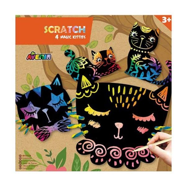 Avenir CH1427 Scratch "Magic Kitties" Kratzbilder zum Selbermachen Katzen Basteln