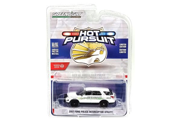 Greenlight 43000-C Ford Police Interceptor &quot;North Pole Police&quot; weiss 2017 - Hot Pursuit 42 Maßstab