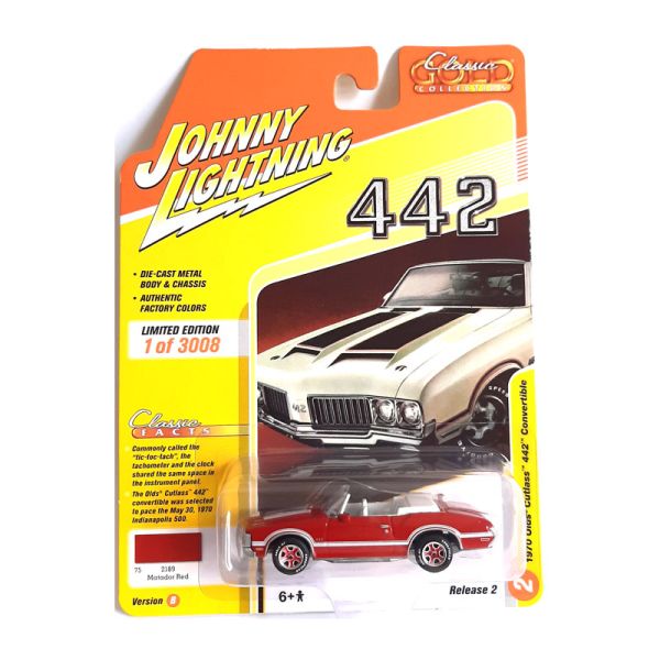 Johnny Lightning JLCG022B-2 Oldsmobile Cutlass 442 Convertible rot Maßstab 1:64 Modellauto