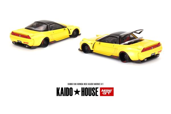 ***Kaidohouse KHMG108 Honda NSX KAIDO WORKS V1 gelb (RHD) MiniGT Maßstab 1:64 Modellauto