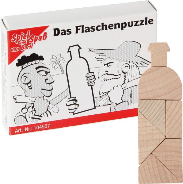 Bartl 104557 Mini-Puzzle "Das Flaschenpuzzle" Knobelspiel Holz