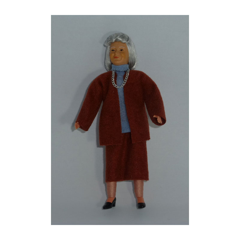 # Caco 07021100 Puppe "Mann" Frisur blauer Bademantel 1:12 für Puppenhaus NEU 