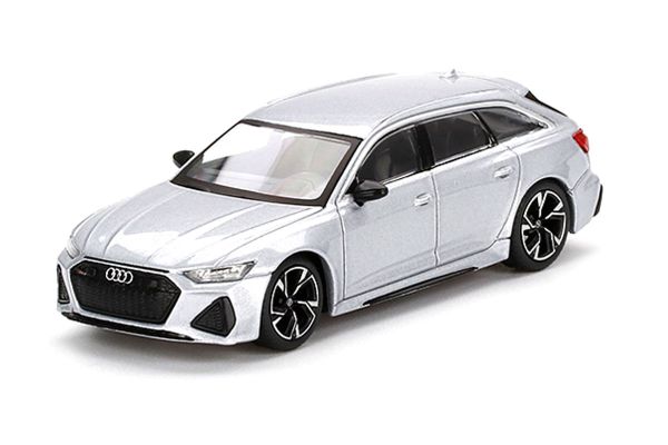 TSM-Models 372 Audi RS 6 Avant Carbon Black Edition florett silber (LHD) MiniGT Maßstab 1:64 Modella