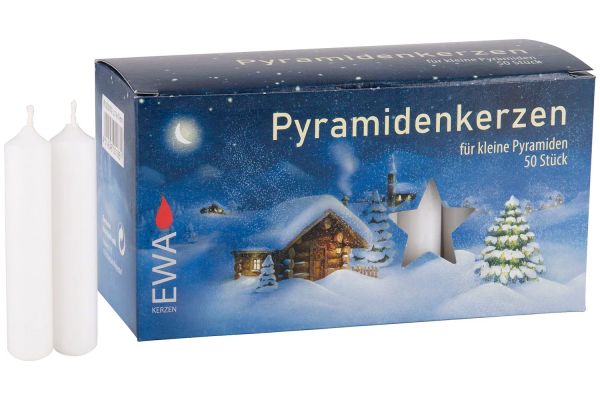 Pyramidenkerzen weiss 50 Stück