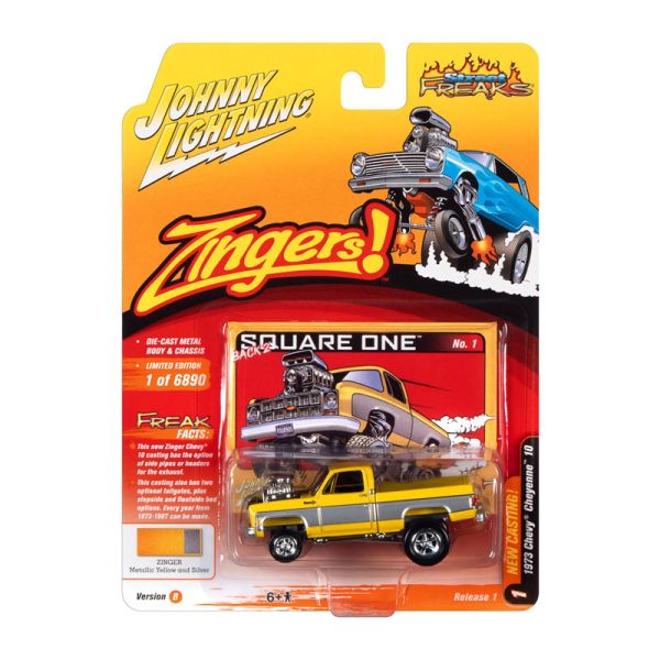 Johnny Lightning JLSF019B-1 Chevrolet Cheyenne 10 gelb metallic/silber 1973 - Zingers Maßstab 1:64 M