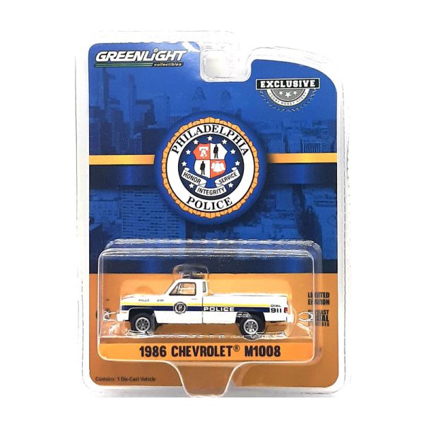 Greenlight 30241 Chevrolet M1008 "Philadelphia Police" weiss/dunkelblau/gelb 1986 - Exclusive Maßsta