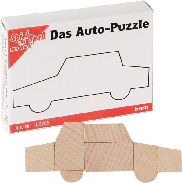 Bartl 102755 Mini-Puzzle "Das Auto-Puzzle" Knobelspiel Holz