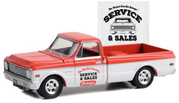 Greenlight 39120-F Chevrolet C-10 rot/weiss 1972 - Busted Knuckle Garage 2 Maßstab 1:64 Modellauto