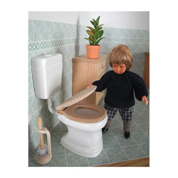Liebe HANDARBEIT 46111 Toilette mit Spülkasten weiß 1:12 für Puppenhaus