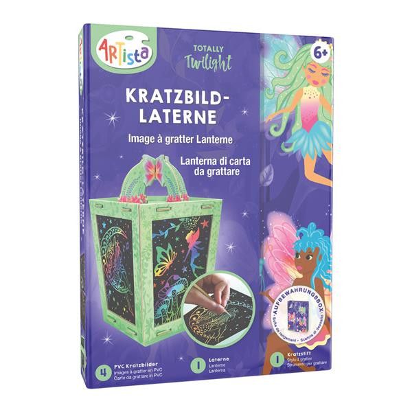 Image of Artista 9301922 Bastelset "Kratzbild Laterne" mit Teelicht und Zubehör