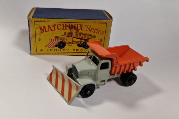 gebraucht! Matchbox No.16 Scammel Kipper mit Schneepflug Made in England mit BOX - fast wie neu