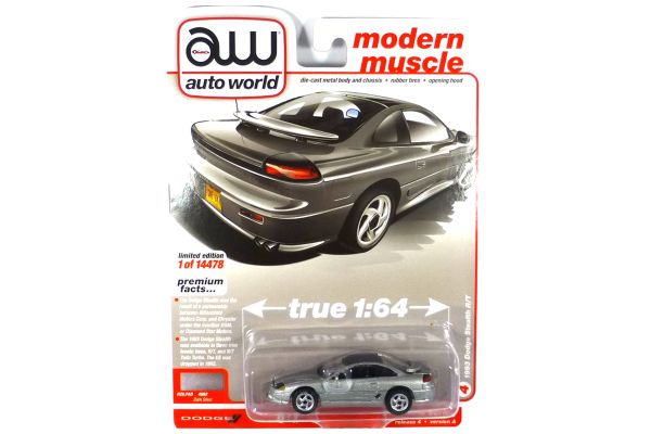 Autoworld AW64332A-4 Dodge Stealth R/T silber 1993 - Premium 2021 R4 Maßstab 1:64 Modellauto