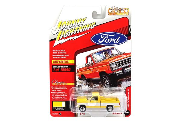 Johnny Lightning JLCG027A-1 Ford Ranger XL gelb/weiss 1983 - Classic Gold 2021 R4 Maßstab 1:64 Model
