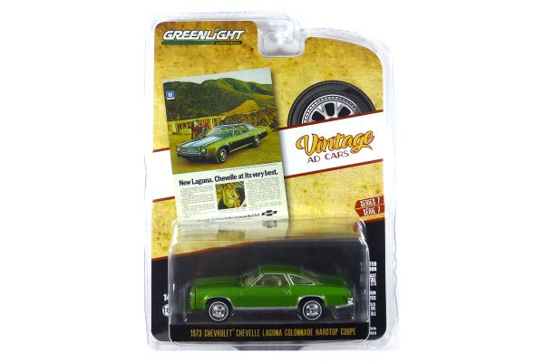 Greenlight 39100-E Chevrolet Chevelle Laguna Colonnade Hardtop Coupe grün metallic 1973 - Vintage AD