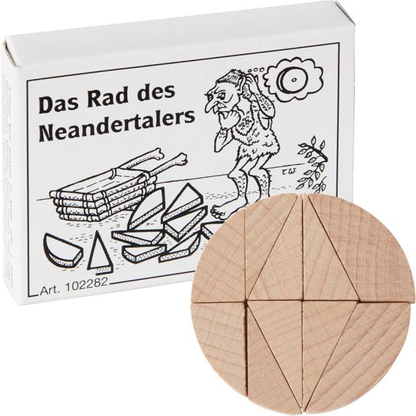 Bartl 102282 Mini-Puzzle "Das Rad des Neandertalers" Knobelspiel Holz