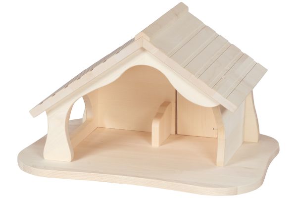 Holztiger Stall - Krippe groß vormontiert