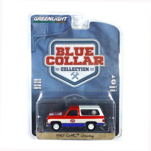 Greenlight 35160-D GMC Jimmy "STP" rot/weiss/blau 1990 - Blue Collar 7 Maßstab 1:64 Modellauto