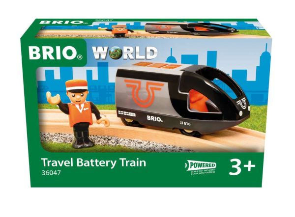 Brio 36047 Orange-schwarzer Reisezug Batterielok 2-tlg. für Holzeisenbahn