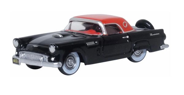 Oxford 87TH56008 Ford Thunderbird schwarz/rot 1956 Maßstab 1:87 Modellauto